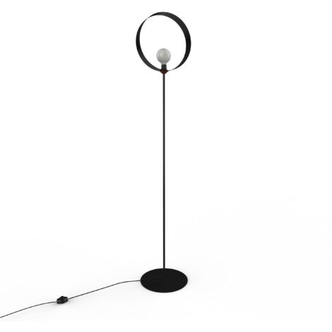 LUMICOM  NUCLEO MONO Piantana, 1X E27, max 42W, metallo, nero lucido, D.40cm H.170cm