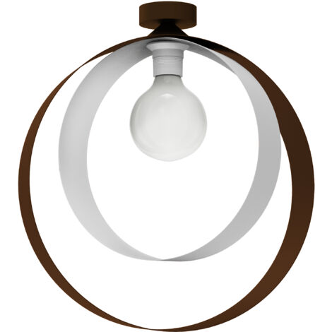 LUMICOM  NUCLEO Plafoniera, 1X E27, max 42W, metallo, corten/bianco, D.40cm