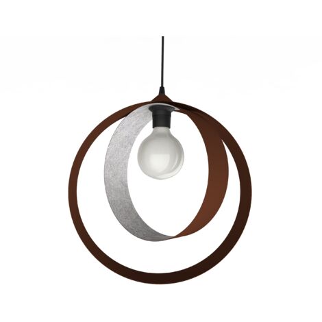 LUMICOM NUCLEO Sospensione, 1X E27, max 42W, metallo, marrone corten/foglia argento, D.40cm