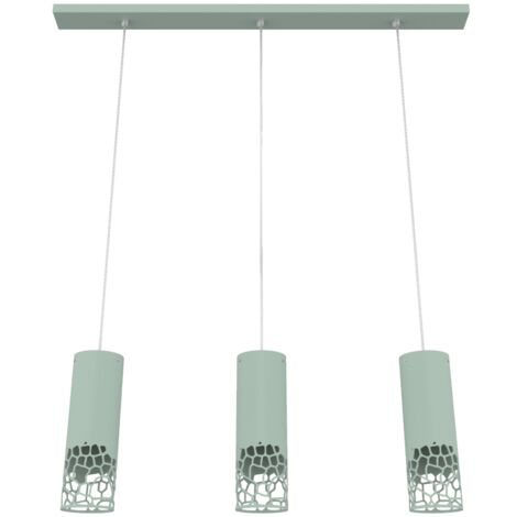 LUMICOM  ORGANIC Binario x3, 3X E27, max 42W, metallo, verde, L.69 H.120cm