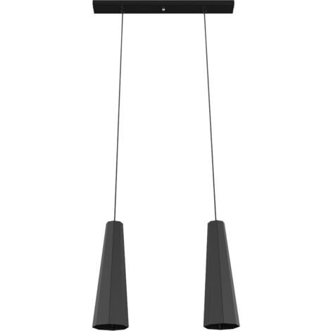 LUMICOM  OTTO Sospensione, 2x E27, max 42W, metallo, nero lucido, Ø 13cm