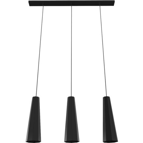 LUMICOM  OTTO Sospensione, 3x E27, max 42W, metallo, nero lucido, Ø 13cm