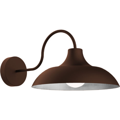LUMICOM PARIGINA Applique, 1X E27, max 42W, metallo, marrone corten/foglia argento, D.30cm