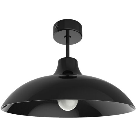 LUMICOM  PARIGINA Plafoniera, 1X E27, max 42W, metallo, nero lucido, D.40cm