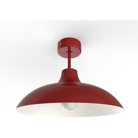 LUMICOM  PARIGINA Plafoniera, 1X E27, max 42W, metallo, rosso lucido/bianco, D.30cm