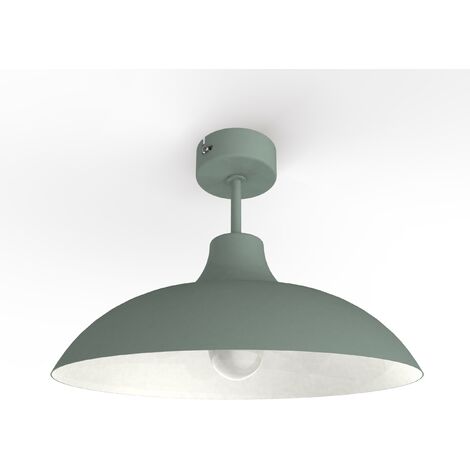 LUMICOM  PARIGINA Plafoniera, 1X E27, max 42W, metallo, verde iceberg/bianco opaco, D.30cm