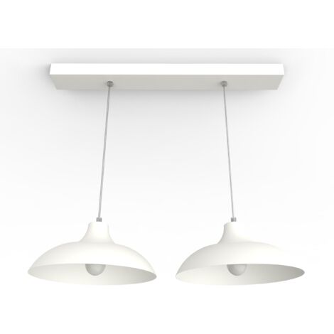 LUMICOM  PARIGINA Sospensione Binario, 2X E27, max 42W, metallo, bianco opaco, D.30cm L.70cm