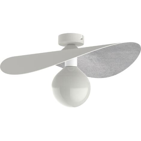 LUMICOM  PIUMA Plafoniera, 1X E27, max 42W, metallo, bianco opaco/foglia argento, D.40cm