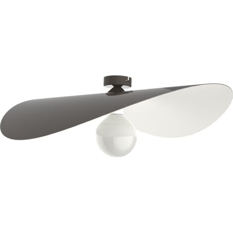 LUMICOM PIUMA Plafoniera, 1X E27, max 42W, metallo, tortora lucido/bianco, D.60cm