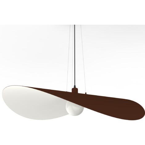 LUMICOM  PIUMA Sospensione, 1X E27, max 42W, metallo, corten bianco, D.90cm