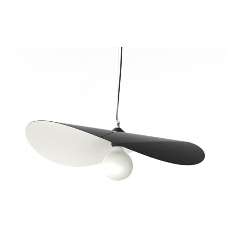 LUMICOM PIUMA Sospensione, 1X E27, max 42W, metallo, nero lucido/bianco, D.60cm
