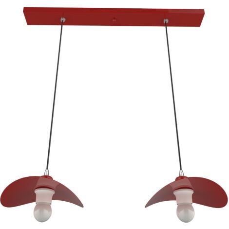 LUMICOM  PIUMA Sospensione, 2XE27, max 42W, metallo, rosso lucido, 25x20cm