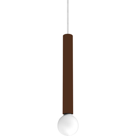 LUMICOM  PURO Sospensione, 1X E27, max 42W, metallo, marrone corten, D.4cm H.40cm