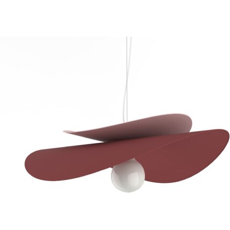 LUMICOM  REFLEX Sospensione, 1X E27, max 42W, metallo, rosso cowhide/rosa, D.60cm