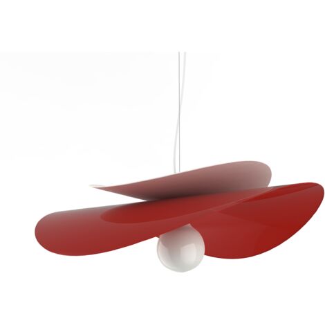 LUMICOM REFLEX Sospensione, 1X E27, max 42W, metallo, rosso lucido/bianco, D.60cm