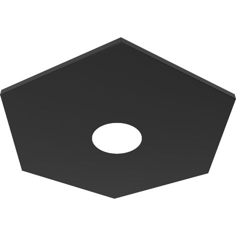 LUMICOM RIVER HEX Plafoniera, 1x GX53, max 8W, metallo, nero lucido, 25x25cm