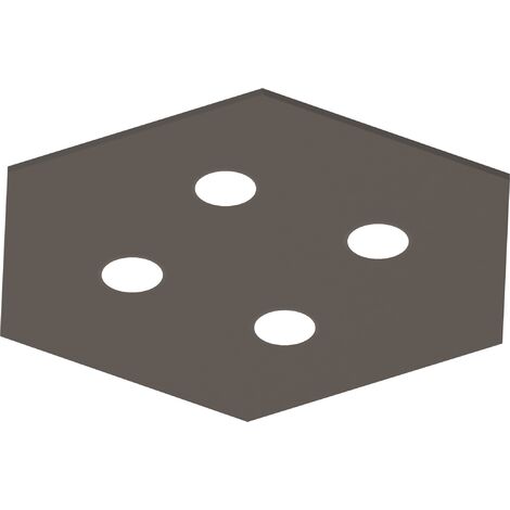 LUMICOM  RIVER HEX Plafoniera, 4x GX53, max 8W, metallo, grigio tortora, 65x55cm