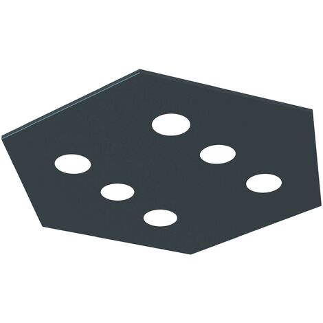 LUMICOM  RIVER HEX Plafoniera, 6x GX53, max 8W, metallo, grigio antracite, 80x70cm