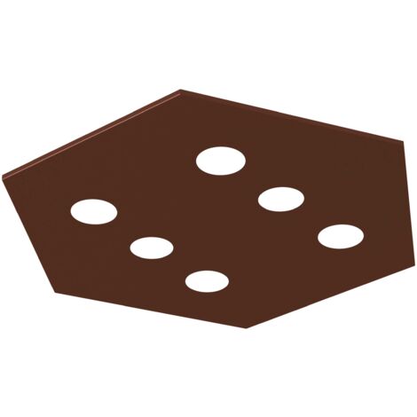 LUMICOM  RIVER HEX Plafoniera, 6x GX53, max 8W, metallo, marrone corten, 80x70cm