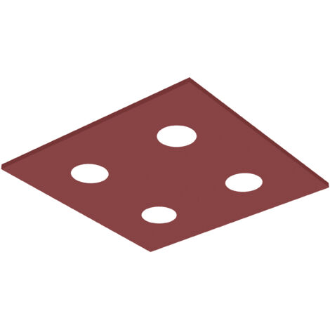 LUMICOM  RIVER SQUARE Plafoniera, 4x GX53, max 8W, metallo, cowhide red, 40x40cm