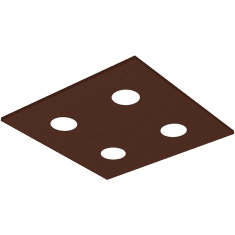 LUMICOM  RIVER SQUARE Plafoniera, 4x GX53, max 8W, metallo, marrone corten, 40x40cm