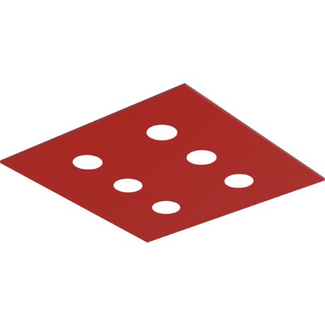 LUMICOM RIVER SQUARE Plafoniera, 6x GX53, max 8W, metallo, rosso lucido, 50x50cm