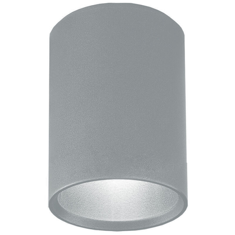 Image of Rond Plafoniera, 1x GU10, max 33W, metallo, grigio, D.6cm x H10cm - Lumicom