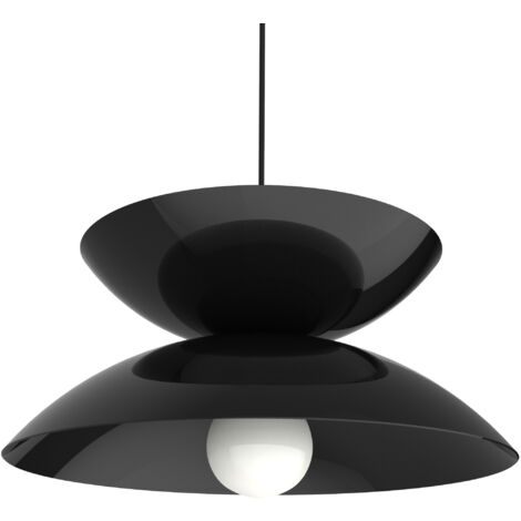 LUMICOM  SABLIER Sospensione, 1X E27, max 42W, metallo, nero lucido, D40cm