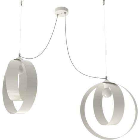 LUMICOM  SHELL Sospensione, 2X E27, max 42W, metallo, bianco lucido, D.40