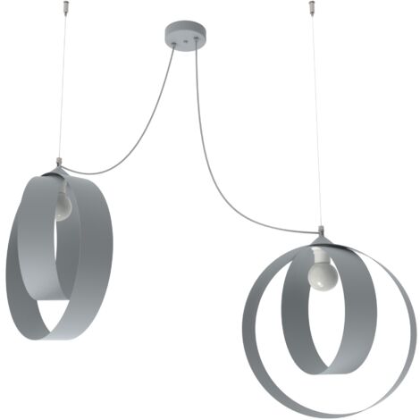 LUMICOM  SHELL Sospensione, 2X E27, max 42W, metallo, grigio, D.40