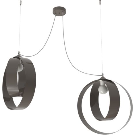 LUMICOM  SHELL Sospensione, 2X E27, max 42W, metallo, tortora lucido, D.40