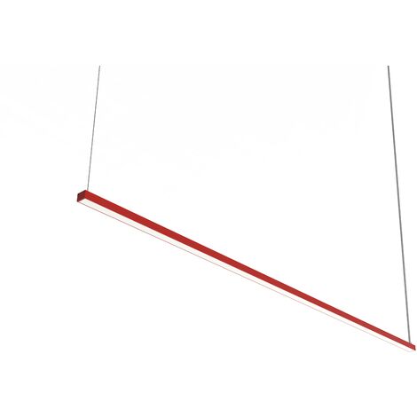 LUMICOM  SPLINT 1X Sospensione, STRIP LED, 17W/m, 3000K, metallo, rosso lucido, L100cm