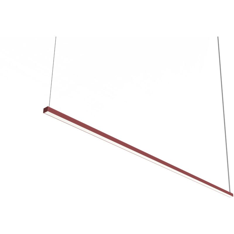 Image of Splint 1X Sospensione, strip led, 17W/m, 3000K, metallo, rosso cowhide, L100cm - Lumicom