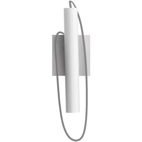 LUMICOM STELO 1X Applique, LED INTÉGRÉE, 4.2W, 4000K, métal, gris, L12cm Blanc / Câble gris