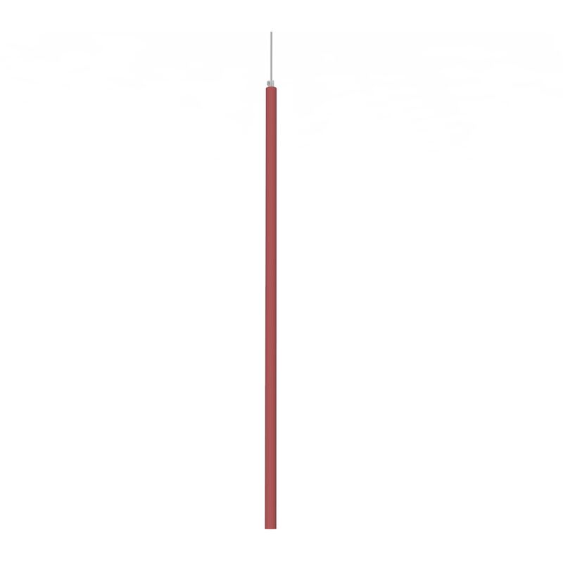 Image of Stelo 1X Sospensione, led integrato, 4.2W, 4000K, metallo, rosso cowhide, H.100cm - Lumicom