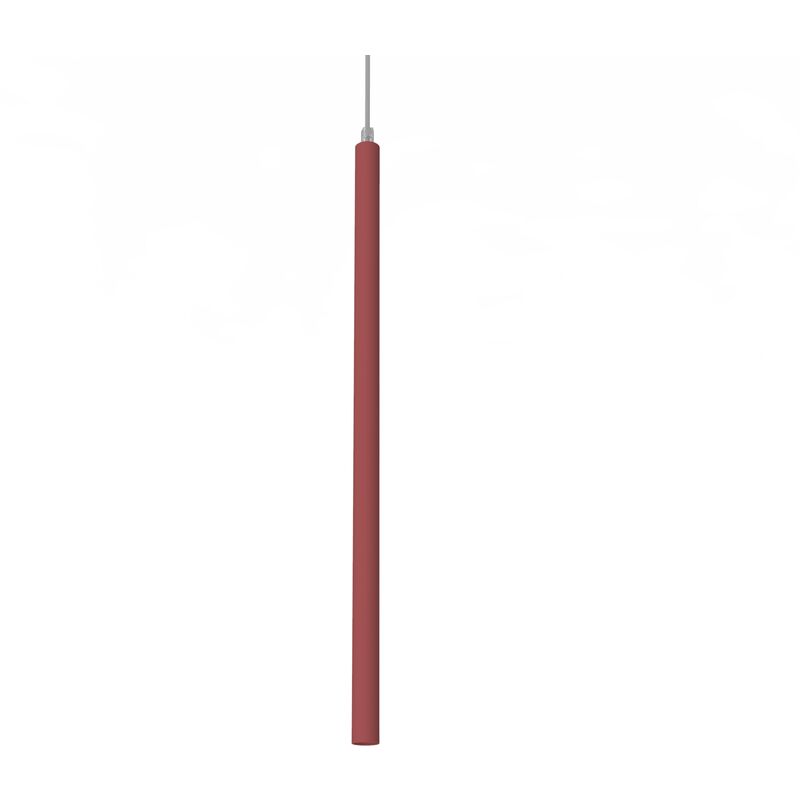 Image of Stelo 1X Sospensione, led integrato, 4.2W, 4000K, metallo, rosso cowhide, H.60cm - Lumicom
