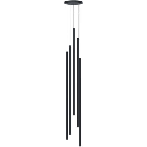 LUMICOM  STELO COMPO 5X Sospensione, LED INTEGRATO, 21W, 4000K, metallo, grigio antracite, H.160cm