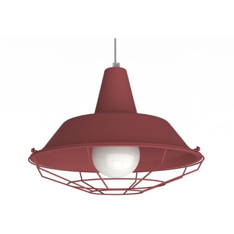 LUMICOM TIVOLI Sospensione, 1xE27, max 42W, metallo, rosso cowhide, D.35cm