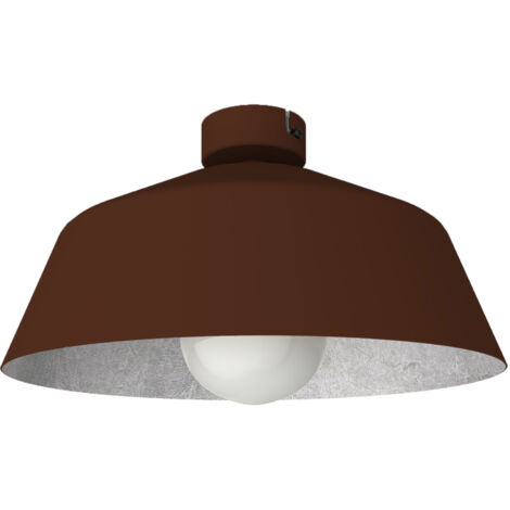 LUMICOM  TOKYO Plafoniera, 1xE27, max 42W, metallo, corten/foglia argento, D.35cm