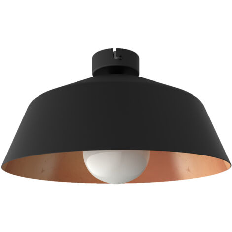 LUMICOM  TOKYO Plafoniera, 1xE27, max 42W, metallo, nero/foglia rame, D.35cm