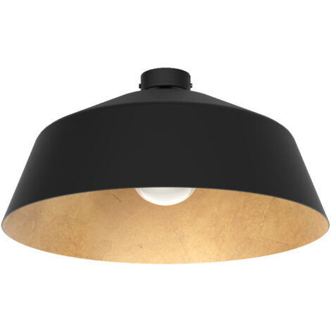 LUMICOM  TOKYO Plafoniera, 1xE27, max 42W, metallo, nero opaco/foglia oro, D.50cm