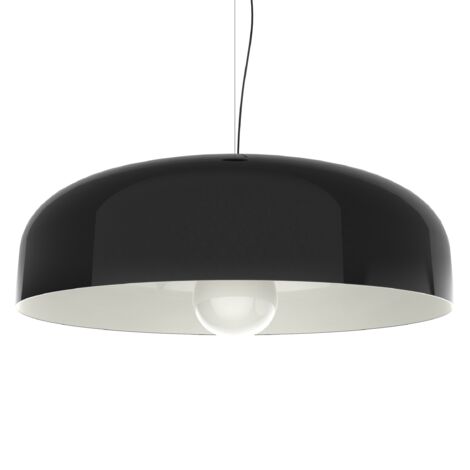 LUMICOM  TUZZI Sospensione, 1XE27, max 42W, metallo, nero lucido/bianco D.50cm