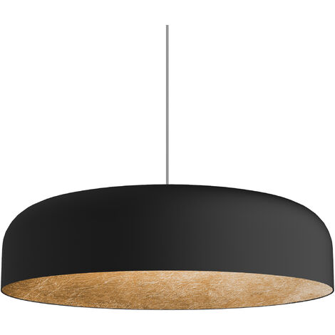 LUMICOM  TUZZI Sospensione, 1xE27, max 42W, metallo, nero opaco/foglia oro, D.40cm