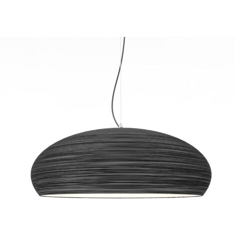 LUMICOM  UFO Sospensione, 1xE27, max 42W, metallo, nero lucido/bianco, D.60cm