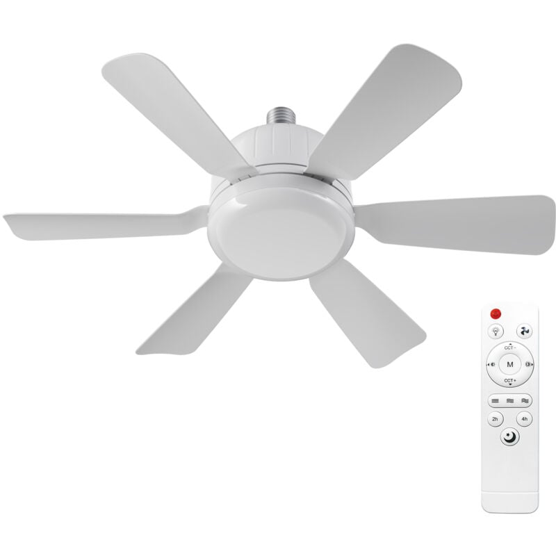 Zoternen - Lumière à la lame de ventilateur amovible silencieuse six 3000k-6500k Température de couleur réglable avec télécommande pour chambre à