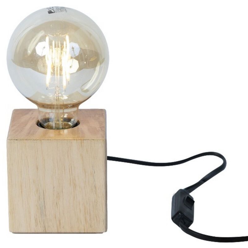 Epikasa - Lamp à Poser Sondrio, Bois, Chêne, 10x10x10 cm