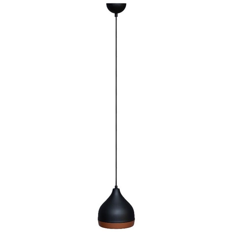 Epikasa - Suspension Firenze, Métal, Noir, Cuivre, 17x17x80 cm