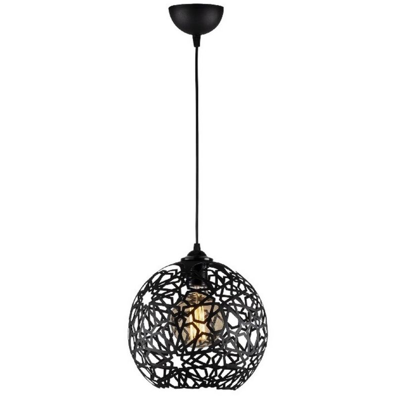 Epikasa - Suspension Siena, Métal, Noir, 25x25x119 cm