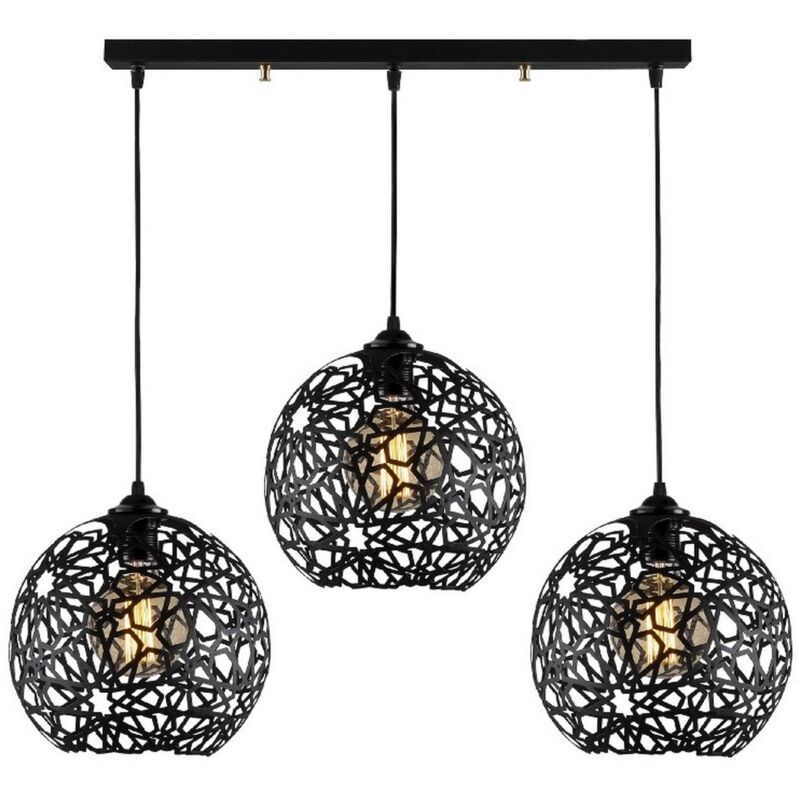 Suspension Siena, Métal, Noir, 75x25x115 cm