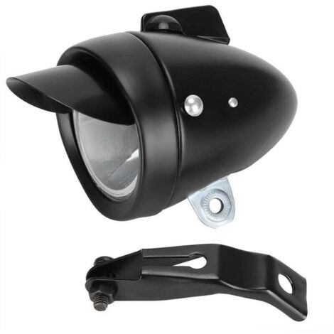 Lumière Avant de Vélo, Rétro Vélo LED Lumière Nuit équitation Sécurité Avant Lampe Frontale Vintage Vélo Phare Cyclisme Sécurité Lampe de Poche(Le Noir)